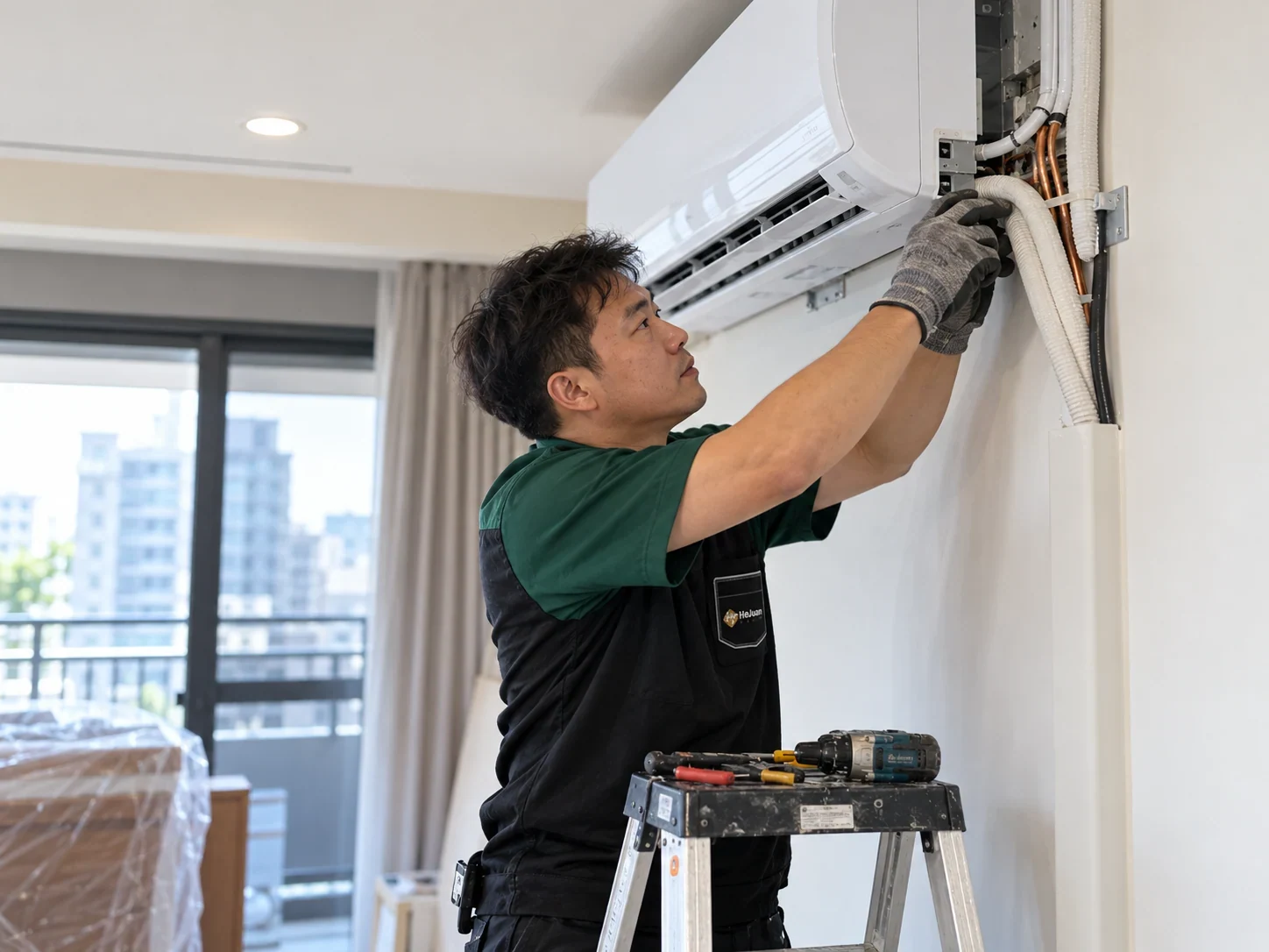 禾雋空調設備安裝工作情境，非移機實績